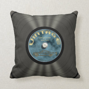 Personalisierte Vintage Vinylaufzeichnung Kissen