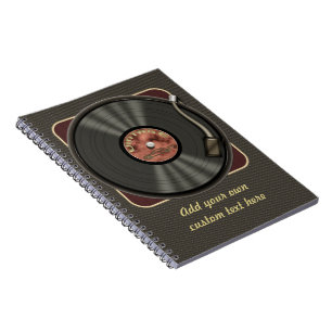 Personalisierte Vintage Vinylaufzeichnung Notizblock