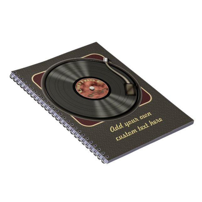 Personalisierte Vintage Vinylaufzeichnung Notizblock (Rechte Seite)