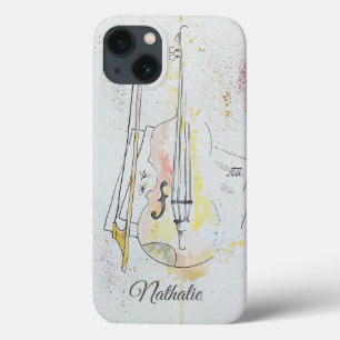 Personalisierte Vintage Violinblume Case-Mate iPhone Hülle