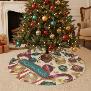 Personalisierte Vintage-Weihnachtsdekorationen Fei Polyester Weihnachtsbaumdecke