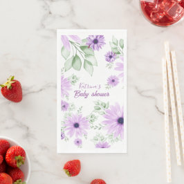 Personalisierte Violett Wasserfarben Blume Kinderd Serviette