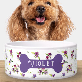 Personalisierte violette Blumen Napf