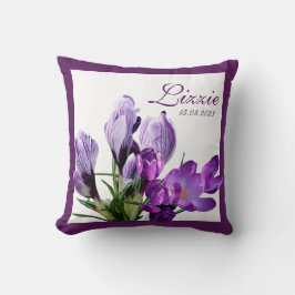 Personalisierte violette Blüten mit individuellem  Kissen
