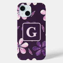Personalisierte, violette Handblumen Case-Mate iPhone Hülle