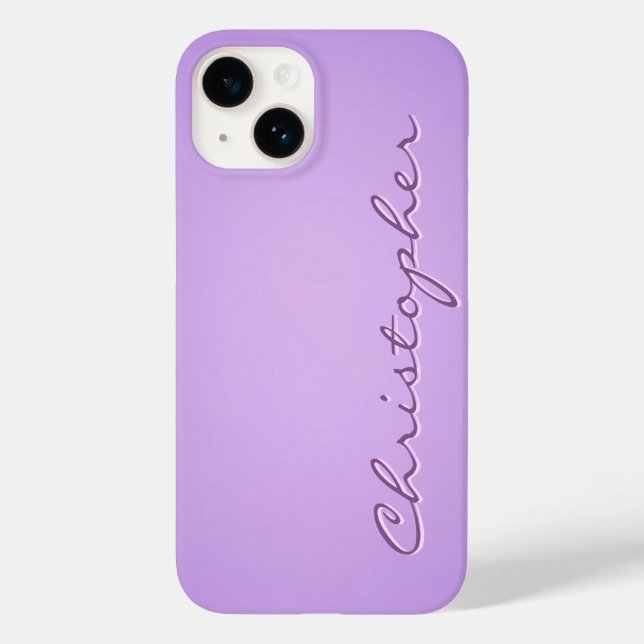 Personalisierte violette Radialtextur 15 Case-Mate iPhone 14 Hülle (Rückseite)
