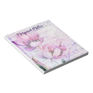 Personalisierte violette Tulpen Notizblock