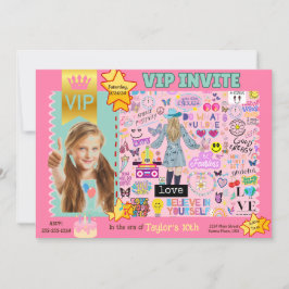 PERSONALISIERTE VIP-FOTO-EINLADUNG FÜR MÄDCHEN ANKÜNDIGUNG
