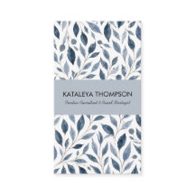 Personalisierte Visitenkarte Blue Leaf