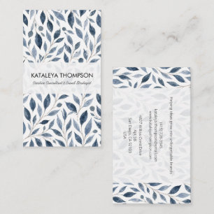 Personalisierte Visitenkarte Blue Leaf