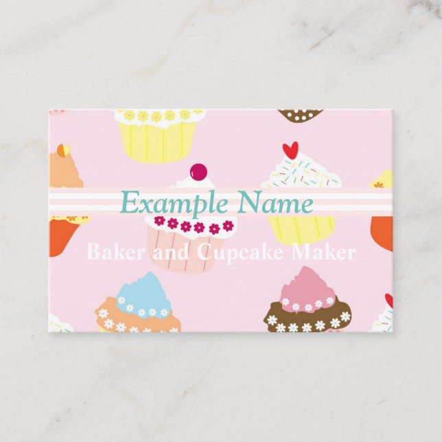 Personalisierte Visitenkarte "Cupcakes" (UK/Euro) (Vorderseite)