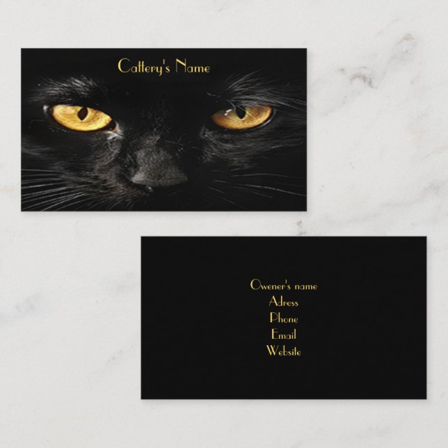 Personalisierte Visitenkarte für die schwarze Katz (Vorne/Hinten)