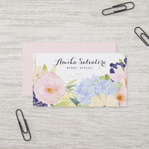 Personalisierte Visitenkarte mit Frühlingsblumen