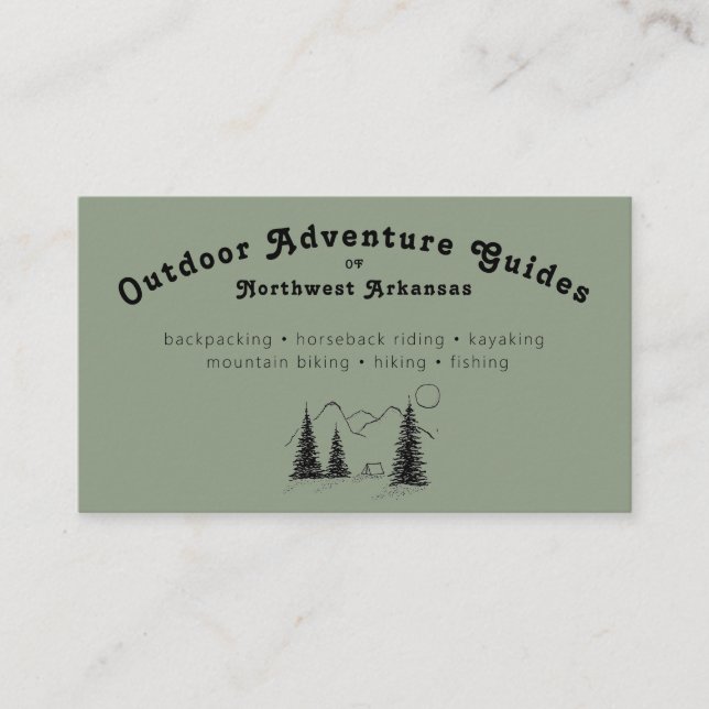 Personalisierte Visitenkarten für den Outdoor Guid Visitenkarte (Vorderseite)