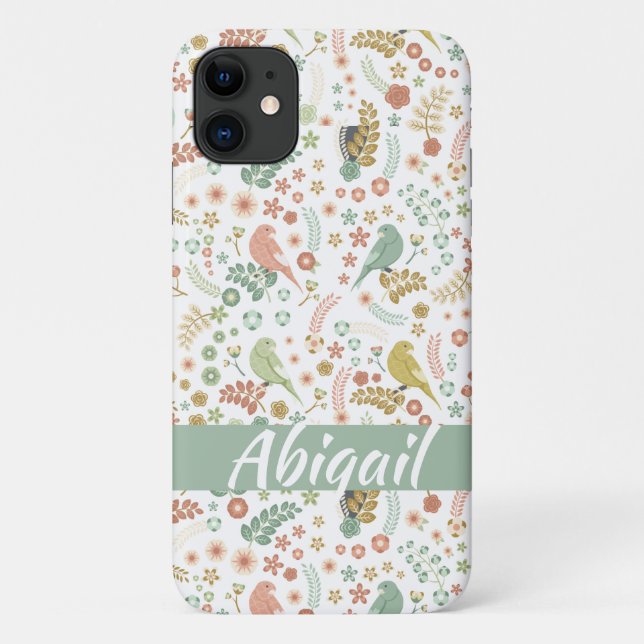 Personalisierte Vogelarten und Zweige Case-Mate iPhone Hülle (Rückseite)