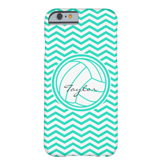 Personalisierte Volleyball; Aqua Green Zickzack Case-Mate iPhone Hülle (Rückseite)