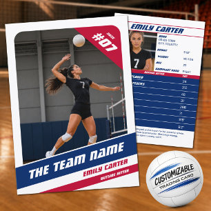 Personalisierte Volleyball-Handels Karte Rot Blau