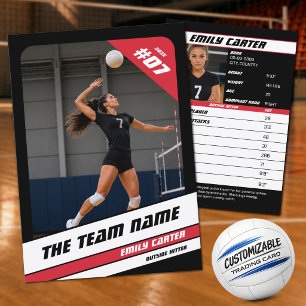 Personalisierte Volleyball-Handels Karte Schwarz R