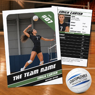 Personalisierte Volleyball-Handels Karte Weiß Grün