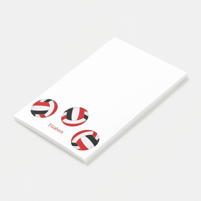 personalisierte Volleyball-Mannschaftsfarbe Post-it Klebezettel (angewinkelt)