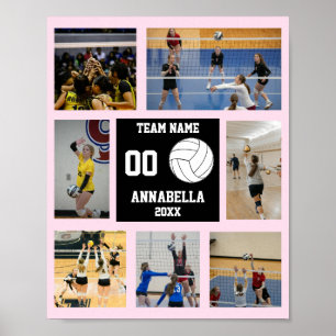 Personalisierte Volleyball-Team Girls FotoCollage Poster