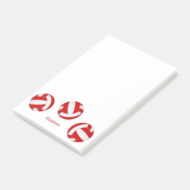 personalisierte Volleyballmannschaft Post-it Klebezettel (angewinkelt)