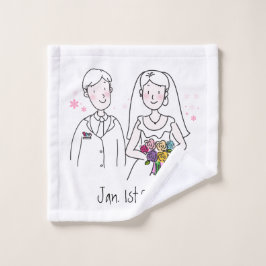 Personalisierte von Braut und Bräuche Badhandtuch Set