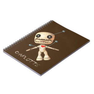 Personalisierte Voodoo-Puppe und Buttone Notizblock