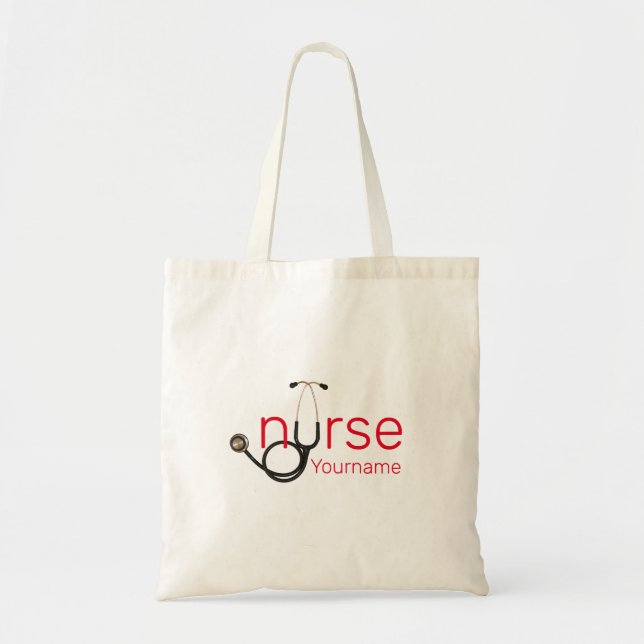 Personalisierte Vorlage für Nurse Stethoscope Tragetasche (Vorne)