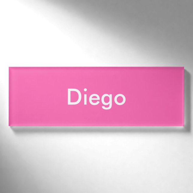 Personalisierte Vorlage in Pink Namenschild (Vorderseite)