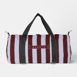 Personalisierte Vorpracht braun-blaue Cabana-Strei Duffle Bag
