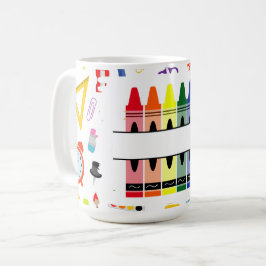 Personalisierte Wachsmalstifte zurück zur Schule Kaffeetasse