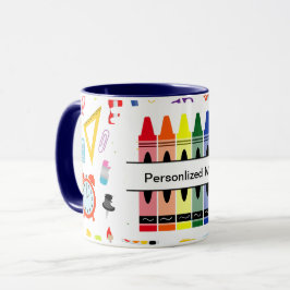 Personalisierte Wachsmalstifte zurück zur Schule Tasse