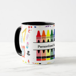 Personalisierte Wachsmalstifte zurück zur Schule Tasse