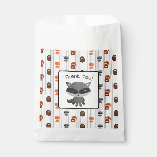 Personalisierte Waldkreaturen Baby-Duschtasche Geschenktütchen (Vorderseite)