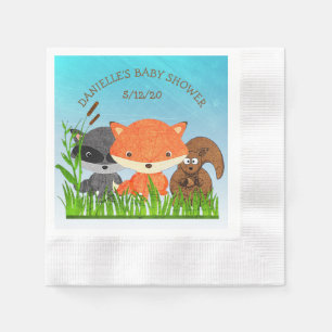 Personalisierte Waldtiere Kinderdusche Napkins Serviette