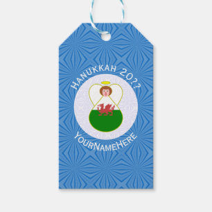 Personalisierte walisische Engel-Hanukkah-Flagge  Geschenkanhänger