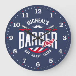 Personalisierte Wall-Uhr im Barbershop Große Wanduhr
