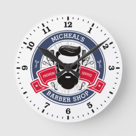 Personalisierte Wall-Uhr im Barbershop Runde Wanduhr
