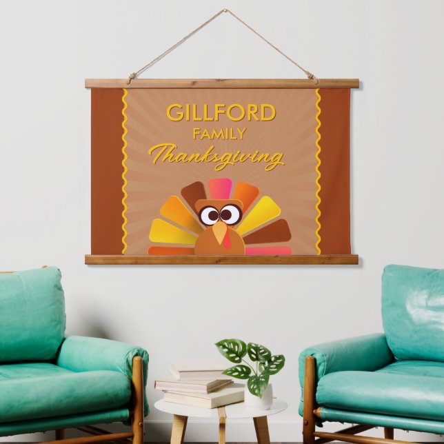 Personalisierte Wand des Erntedanks Wandteppich Mit Holzrahmen (Wohnzimmer)