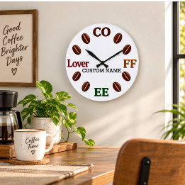 Personalisierte Wanduhr für Kaffeeliebhaber
