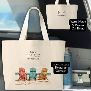 Personalisierte Wasserfarb-Strandstühle Jumbo Stoffbeutel