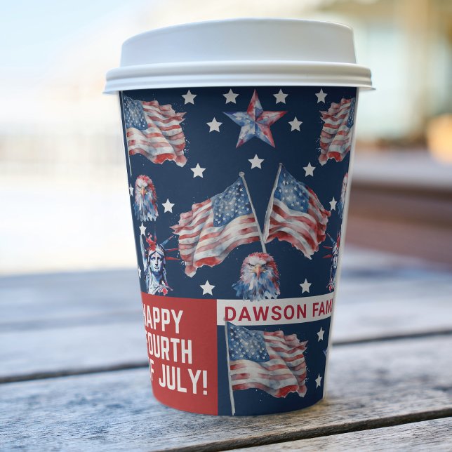 Personalisierte Wasserfarbe 4. Juli Pappbecher (Von Creator hochgeladen)