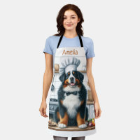 Personalisierte Wasserfarbe Berner Hund Koch