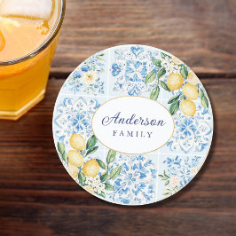 Personalisierte Wasserfarbe Blau Getränkeuntersetzer