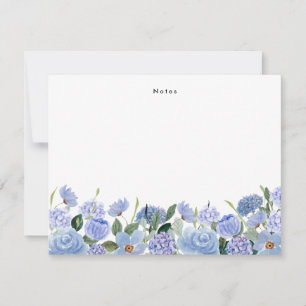 Personalisierte Wasserfarbe Blaue Hydrangeas Mitteilungskarte