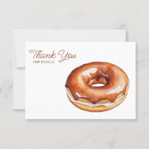Personalisierte Wasserfarbe Donut Danke Karten