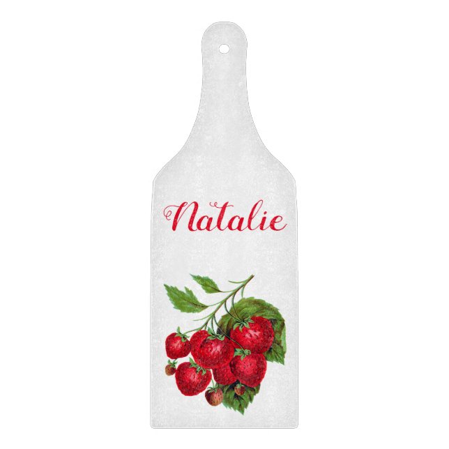Personalisierte Wasserfarbe Erdbeere Schneidebrett (Vorderseite)
