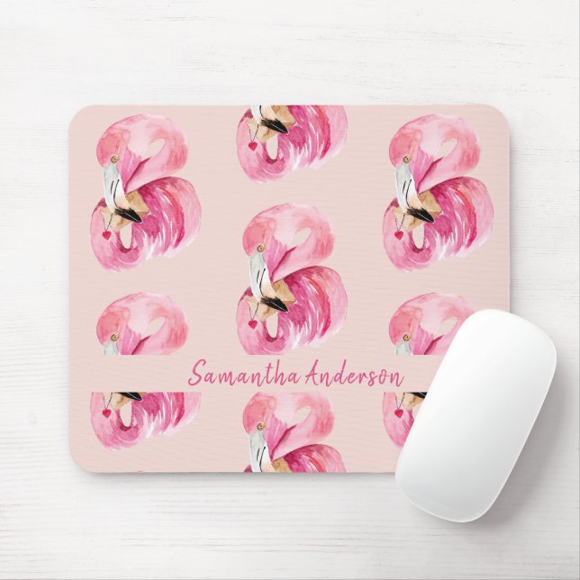 Personalisierte Wasserfarbe Flamingo Mousepad (Mit Mouse)