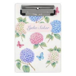 Personalisierte Wasserfarbe Hydrangea Floral Mini Klemmbrett